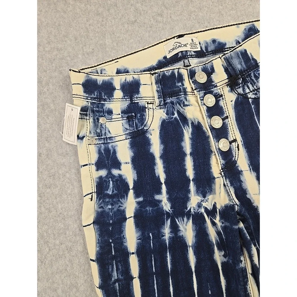 Jordache Jean Shorts Girls Size 8 Mid Rise Denim Tie Wash Bermuda Jeans NWT
